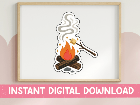 Campfire Marshmallow Roast Sticker
