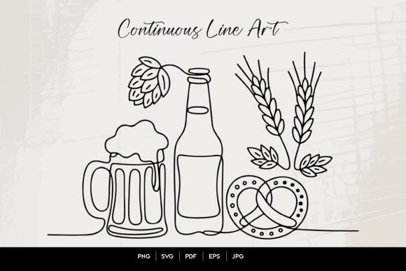 Continuous Line Beer Festival Set