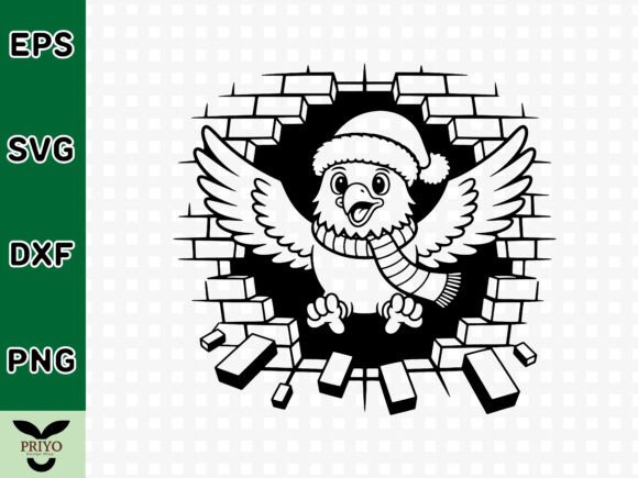 Cute Eagle Breaking out of Brick Wall