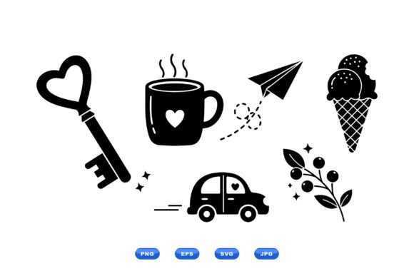 Cute Minimal Icon Clipart Set