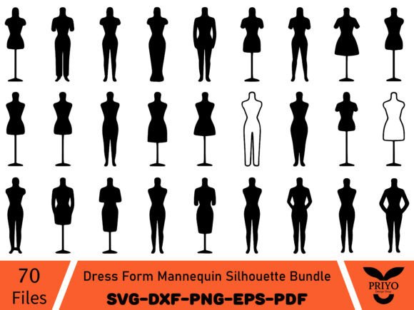 Dress Form Mannequin Silhouette Bundle