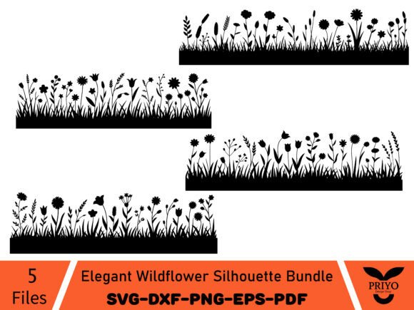 Elegant Wildflower Silhouette Bundle