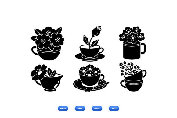 Floral Teacup Clipart Pack