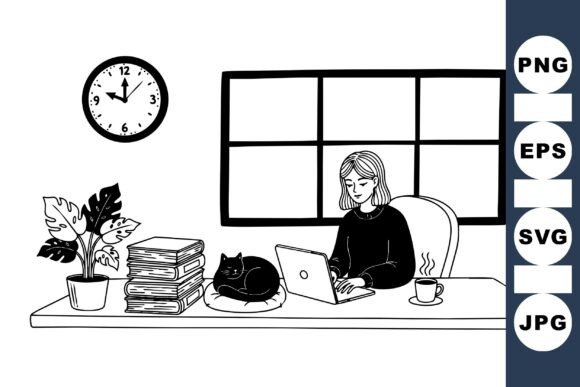 Home Office Workday Illustration