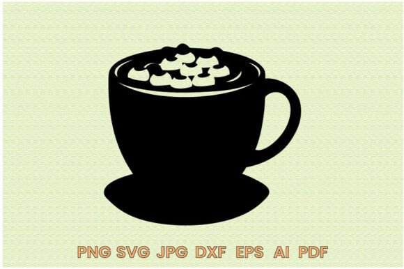 Hot Cocoa Marshmallows Silhouette