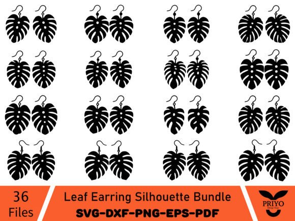 Leaf Earring Silhouette Bundle