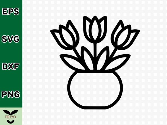 Minimalist Tulip Bouquet in Round Pot