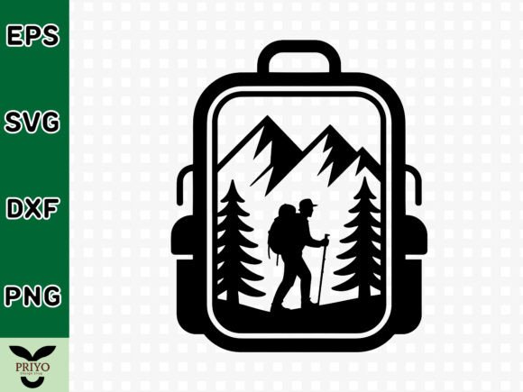 Mountain Hiking Scene Inside Backpack