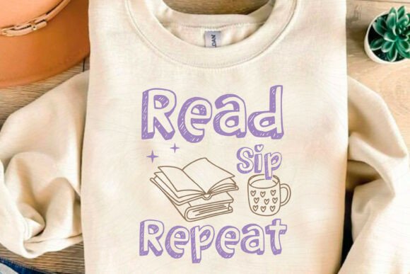 Read Sip Repeat Funny Coffee PNG Design