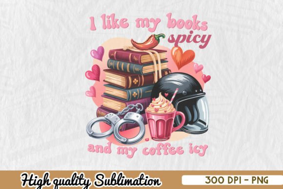 Spicy Books Icy Coffee Love PNG