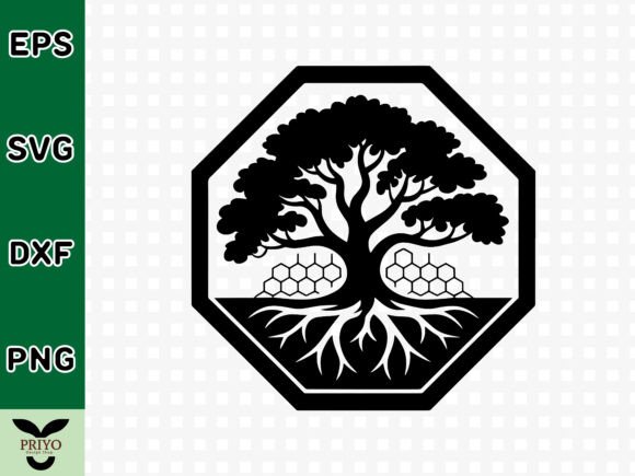 Tree of Life Silhouette in Octagon Frame