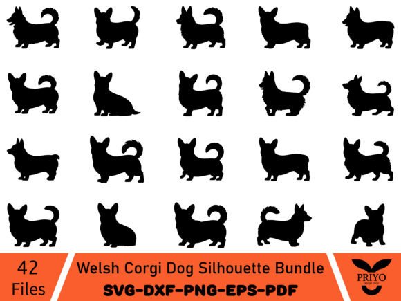 Welsh Corgi Dog Silhouette Bundle