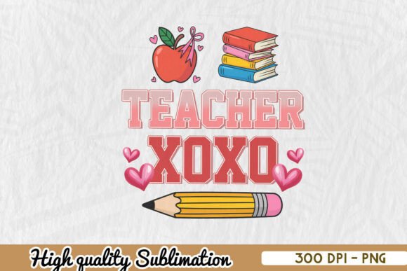 XOXO Teacher Valentine Heart Direct PNG